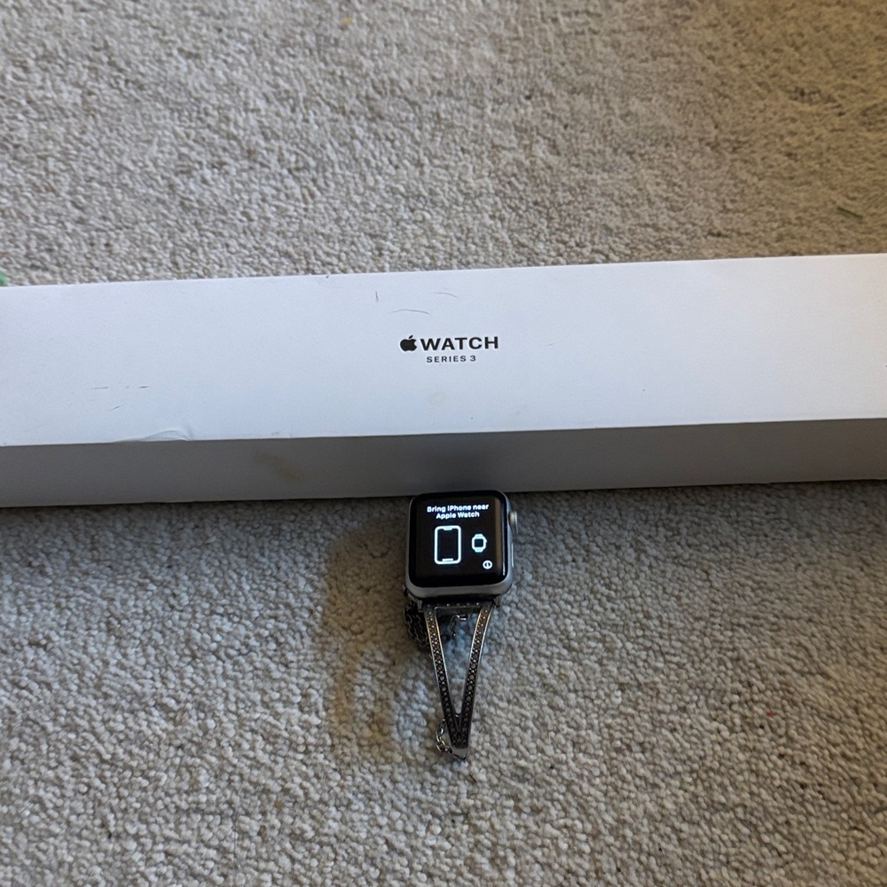 Apple Watch with Silver and Black Accents